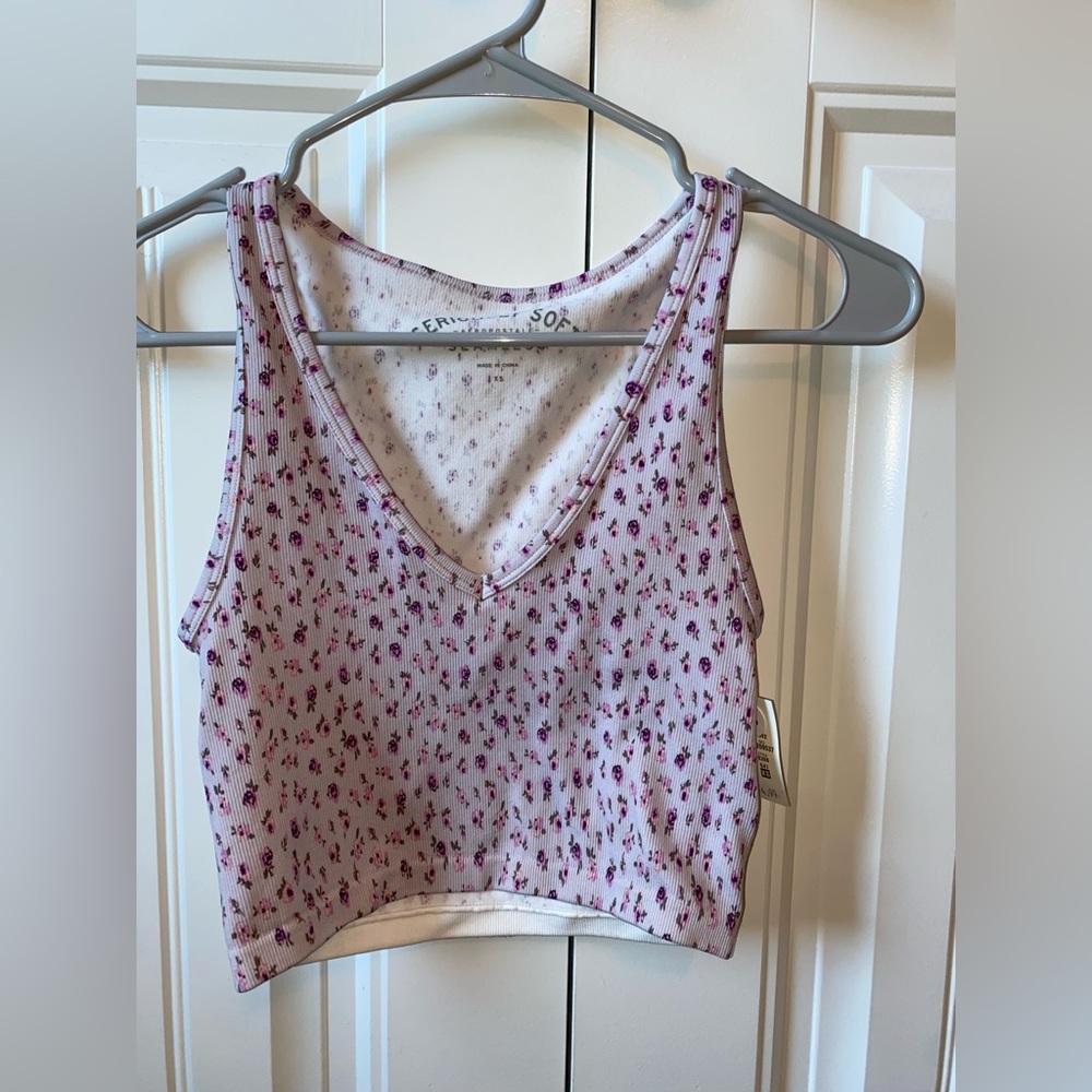 Aeropostale Scoop Neck Floral Tank Top